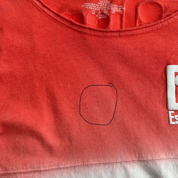 Disney World Parks‎ Women’s Coral Ombre Cotton Short Sleeve Spirit Jersey XS - Picture 11 of 12